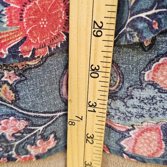 Vintage Chaps Ralph Lauren Mens Blue Red Floral Pocket Button Down Shirt Large - Picture 5 of 6